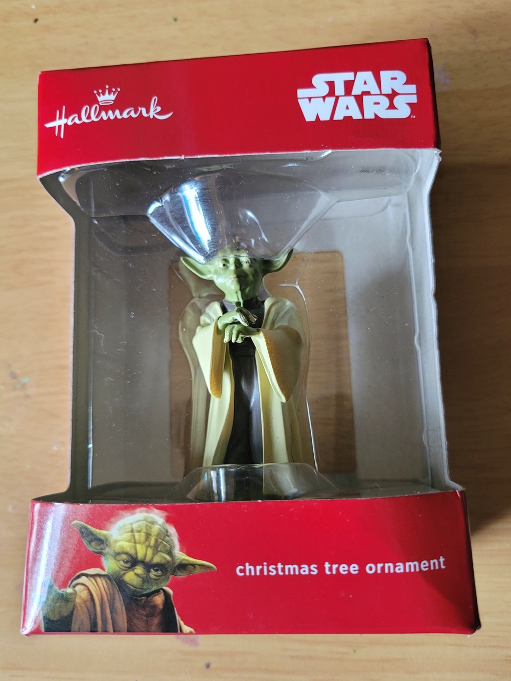 Hallmark Star Wars Yoda Christmas Tree Ornament - Green, Yellow, Red